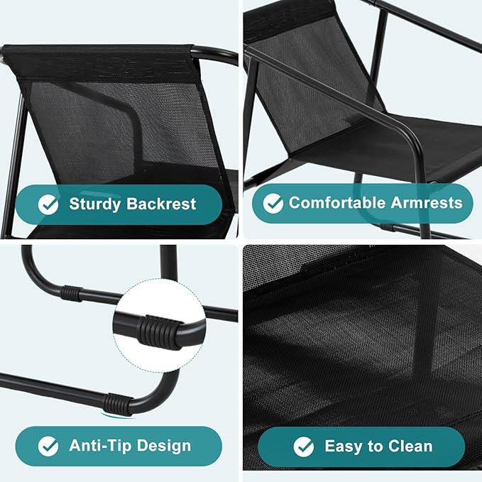 DUMOS 4 Piece Patio Furniture Set，Outdoor Patio Furniture Set with Table and Chairs, Patio Sectional Bistro Sets for Lawn, Garden, Balcony, Poolside Blake