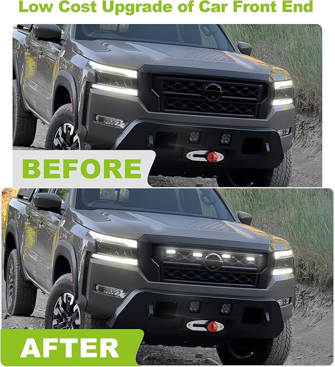 White Grill Lights and Smoked Fender Lights Bundles for Frontier 2022-2024