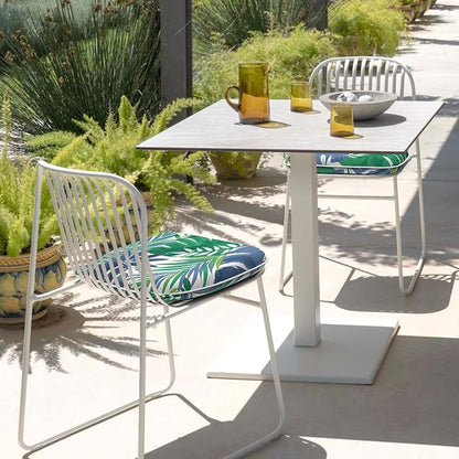 DYTXIII Set of 4 Outdoor Chair Cushions with Ties,Water Repellent Patio Chair Pads 17"x 16" for Outdoor Furniture,Round Corner Seat Cushions for Garden Yard Kitchen Islamorada Blue Green