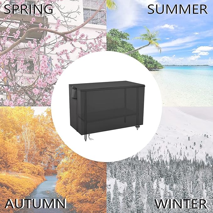 Outdoor Prep Table Cover 48 Inch,Waterproof Fadeproof UV Resistant Patio Stainless Steel Metal BBQ Table Cover All Season Protection for Outdoor Table - 48 x 30 x 35 Inch