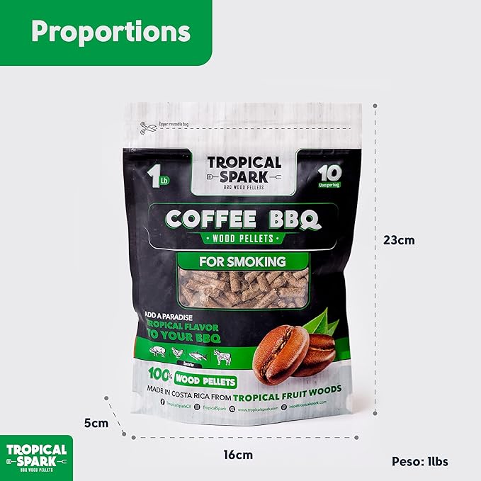 Wood Pellets | Perfect for BBQ, Smoking, Grilling, Bake, Roast, Braise | Premium 100% All-Natural | Coffee Wood | 1 lb. Bag