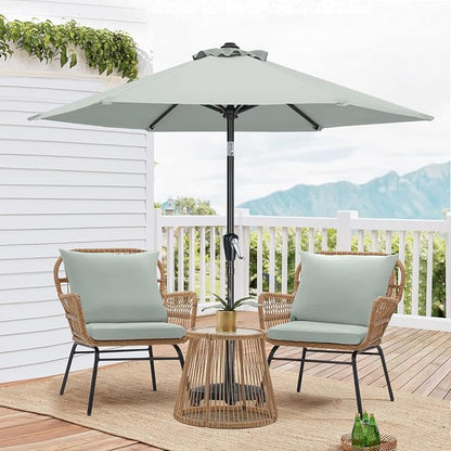 MASTERCANOPY 7.5ft Patio Umbrella with Tilt & Crank, Light Gray | 6 sturdy ribs;UV/water resistant;Vent;easy setup;for garden/deck/backyard/pool