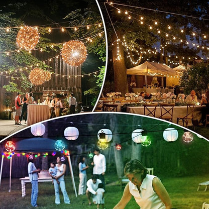 FREECUBE 50 FT Solar String Lights Outdoor Waterproof, 25LEDs G40 Globe Shatterproof Bulbs,Warm White & Multicolor,8 Modes,Timer, Solar Powered Patio Lights for Backyard, Porch, Garden, Wedding Decor