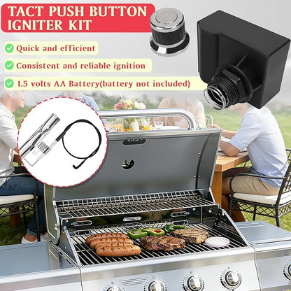 Grill Igniter Kit for Nexgrill 720-0830H 720-0830D Replacement Igniter 4 Burner, 4 Outlets Tact Push Button Grill Ignitor for Nexgrill 730-0958A, 720-0864, 3 & 2 Burner Grill Replacement Igniters