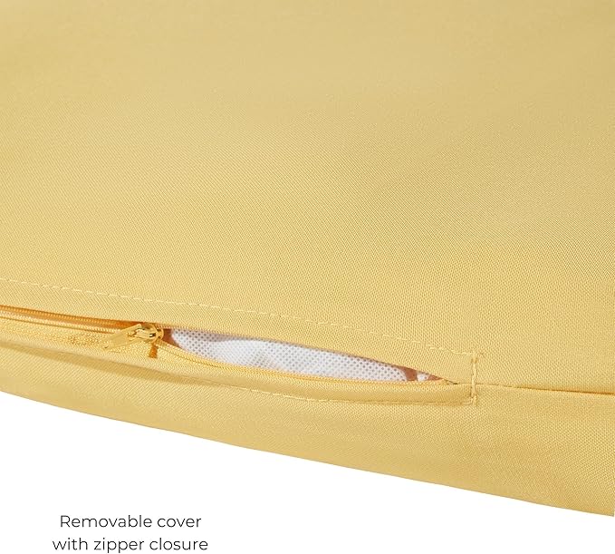 Modern Outdoor Chaise Lounge Cushion with Ties – Durable Polyester Fabric, Channel-Filled Polyfiber Insert, Removable Zippered Cover, Sunbeam