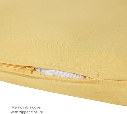 Modern Outdoor Chaise Lounge Cushion with Ties – Durable Polyester Fabric, Channel-Filled Polyfiber Insert, Removable Zippered Cover, Sunbeam