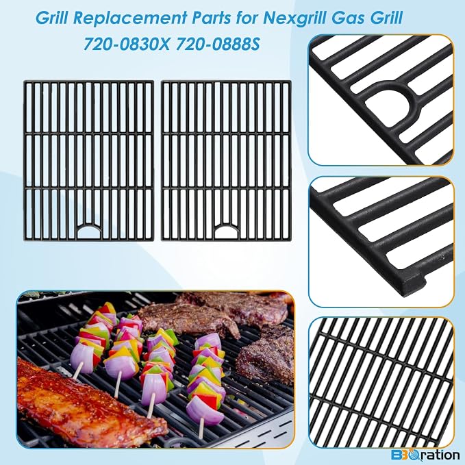 Replacement Parts Kit for Nexgrill 5-Burner 720-0888S 720-0888N 720-0888, 4-Burner 720-0830H 720-0830, Grill Heat Shield and Cooking Grate Kit for Nexgrill Replacement Parts