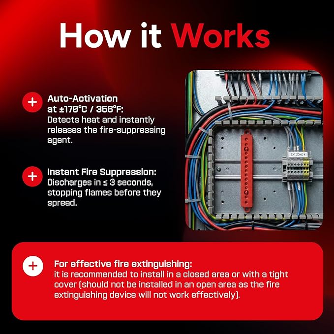 Small Automatic Fire Extinguisher – Non-Toxic, Compact & Maintenance-Free Household Fire Protection for Electric Boxes, Solar Generators, Vehicles, Lithium Batteries, Ship Cabins.