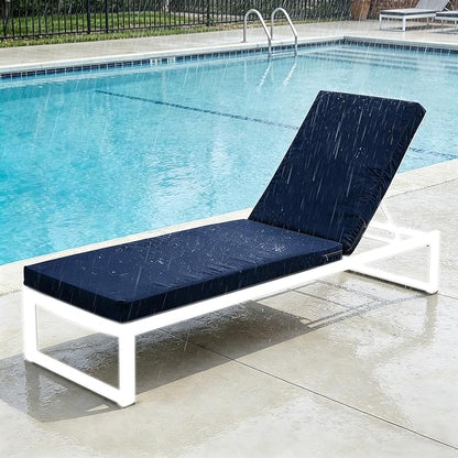 72x21 Inches Chaise Lounge Cushions Outdoor Replacement for Pool Side Waterpoof Patio Lounge Chair Cushions, Navy Blue