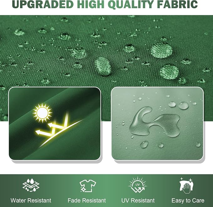 Outdoor Chair Cushions Set of 4, 19x19x3Inch Waterproof & Fade Resistant Patio Furniture Seat Cushions with Ties, Square Outdoor Dining Chair Cushions for Lawn, Garden, Deck&Yard, Forest Green