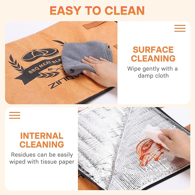 Zinovo 21” BBQ Blanket For Resting Meat, Insulated Meat Resting Bag,Smoker Accessories For Outdoor Grill with Wide Mouth Anniversary/Christmas Gifts for Men,Dad Birthday Gift