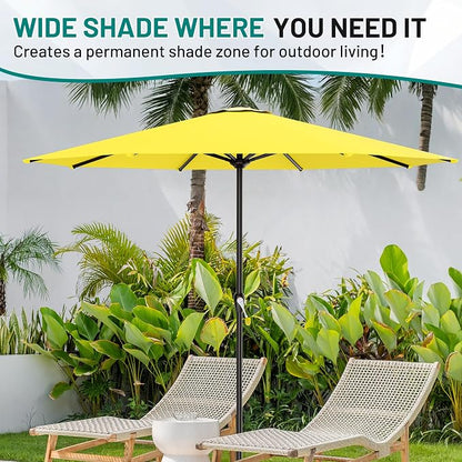 AreShark 12 FT Patio Umbrella for Outdoor, Outdoor Table Umbrella with Crank, Outdoor Patio Umbrellas with 8 Sturdy Ribs, Patio Umbrellas for Market, Garden, Pool (Yellow)