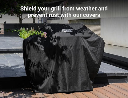 Monument Grills Mesa Series, Outdoor Barbecue Stainless Steel 3 Burner Propane Gas Grill, 48,000 BTU Patio Garden Grill with Side Burner and Knob Controls, Mesa305 with BBQ Cover
