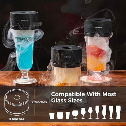 Electric Whiskey Smoker Kit, Rechargeable Cocktail Smoker with 6 Wood Chips, Flameless Heating System, Old Fashioned Drink Smoker Kit, Bourbon Whiskey Gifts for Men,Dad,Husband