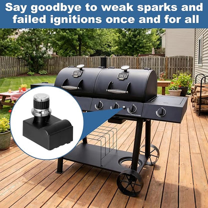 4-Outlets Grill Igniters Replacement for Oklahoma Joe's Longhorn Combo Charcoal/Gas Smoker/Grill 3 Burner 14201767 15202029 16202046, Pulse Igniter Grill Part Kit w/Wires for Charbroil 463714514