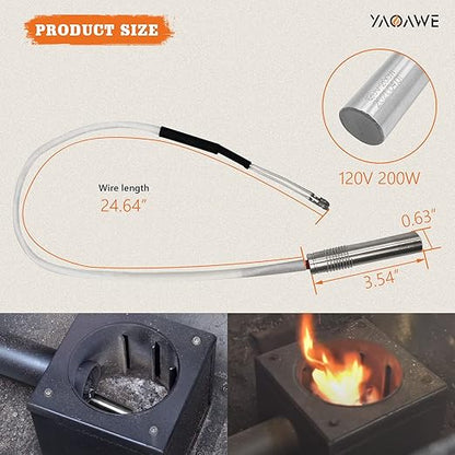 Hot Rod Igniter Replacement Parts for Green Mountain Daniel Boone and Jim Bowie Wood Pellet Grills, GMGP29/P-1079, 120V