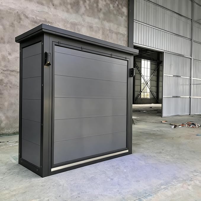 Prefab Outdoor Kitchen Kits, Modular Outdoor Kitchen Pod with Roof Storage Cabinet Burners Sink, Backyard Patio Outdoor BBQ Kitchen Island Cooking Station