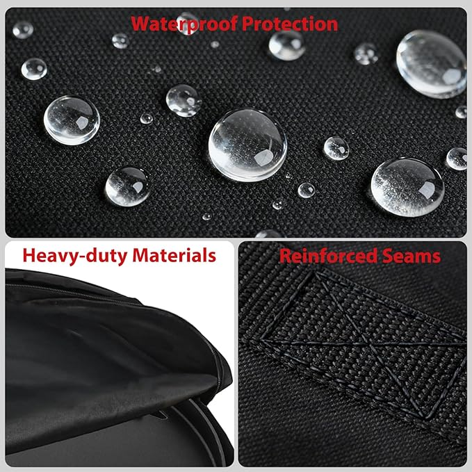 DELSbbq 22" Round Griddle Storage Bag, Heavy-Duty Griddle Cover for Weber 3400382 7435 7436 8835, Waterproof 600D Fabric Carrying Case with Padded Handles Extra Pocket for Outdoor Camping & Travel