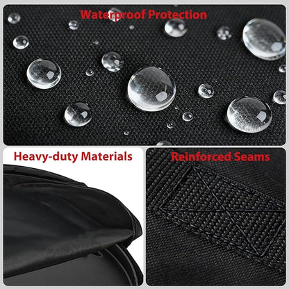 DELSbbq 22" Round Griddle Storage Bag, Heavy-Duty Griddle Cover for Weber 3400382 7435 7436 8835, Waterproof 600D Fabric Carrying Case with Padded Handles Extra Pocket for Outdoor Camping & Travel