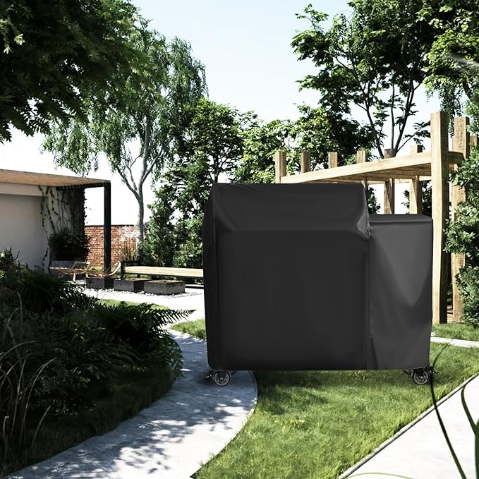 Grill Cover for Recteq Backyard Beast 1000/1200 Wood Pellet Grill, for Rec Tec Backyard Beast RT-1000 Grill, Heavy Duty Waterproof UV Resistant Offset Smoker Cover, BBQ Accessories