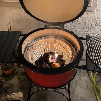 onlyfire Upgraded Stainless Steel Charcoal Ash Basket, Fits Large BGE, Kamado Joe Classic, Vision Classic B, Vision Pro S-Series & Similar Kamado Grills