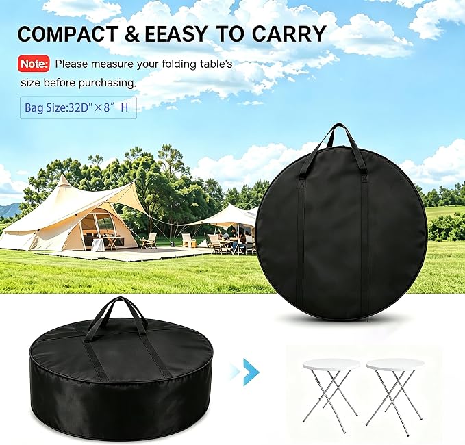 28" Round Cocktail Table Carry Bag, Heavy Duty 600D Oxford