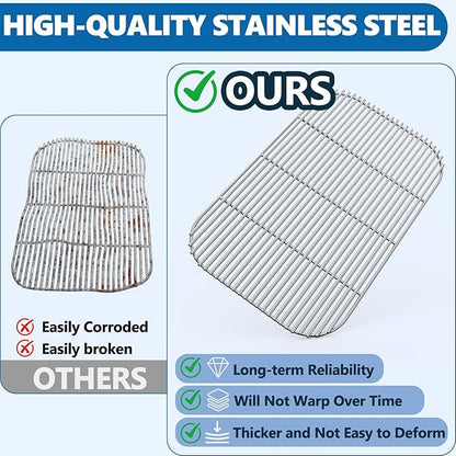 SafBbcue Stainless Steel Charcoal Grate for PK300 Grills Smoker, Grill Charcoal Grate for PK300AF Grills & Smoker Accessories, Stainless Steel BBQ Grill Grate for PK300 Parts, 20.5" x 12.5"