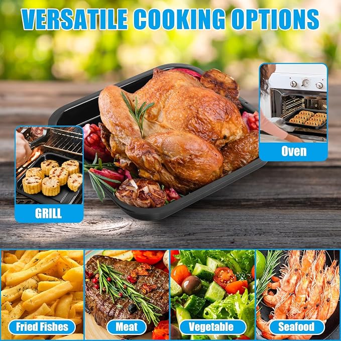 Outspark Porcelain Steel Pan for Ninja Woodfire OO101 Series 8-in-1 Outdoor Pizza Oven, Non-Stick Griddle Plate for Ninja Foodi Digital Air Fry Oven, OO100 SER Accessories,12" x 12"