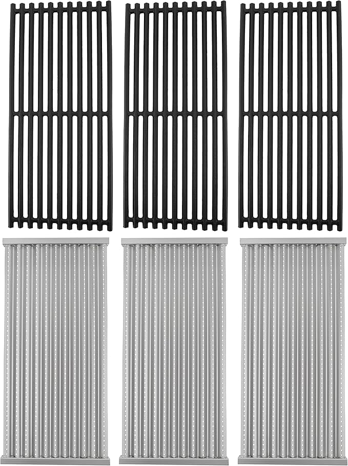 Cast Iron Grill Grates and Stainless Steel Emitter Plates for Charbroil Commercial Infrared 3 Burner 463242516 463242515 466242515 466242615 463243016 463367516 463367016 466242516 463342620
