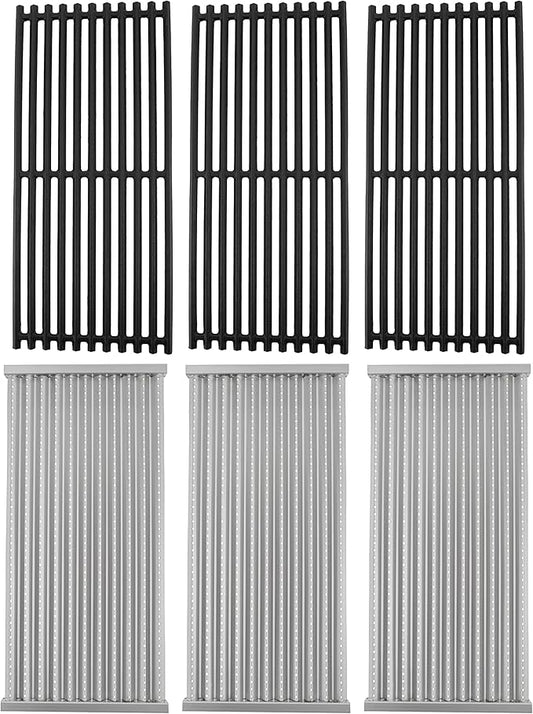 Cast Iron Grill Grates and Stainless Steel Emitter Plates for Charbroil Commercial Infrared 3 Burner 463242516 463242515 466242515 466242615 463243016 463367516 463367016 466242516 463342620