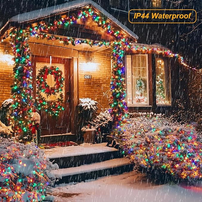 Pooqla 2 Pack Battery Powered String Lights, Total 66.6 FT 200 LED Christmas String Lights Indoor Outdoor Decoration, Twinkle Fairy Light for Classroom Dorm Bedroom Xmas Tree Party Decor, Warm White