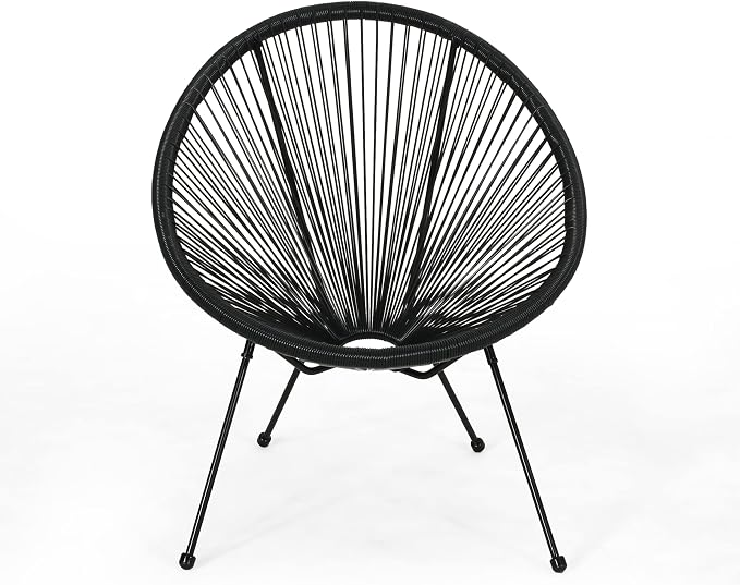 Christopher Knight Home Outdoor Hammock Weave Chair with Steel Frame (Set of 4) - Black Finish