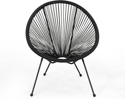 Christopher Knight Home Outdoor Hammock Weave Chair with Steel Frame (Set of 4) - Black Finish