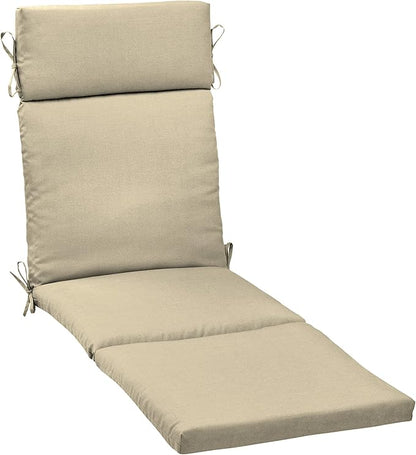 Arden Outdoor Chaise Cushion, 21 in x 72 in, Weather-Proof, Rain-Proof, Fade Resistant Patio Cushion for Chaise Lounger Tan Leala | Lounge Cushion, Weather-Proof, Rain-Proof, Fade Resistant for Chaise Lounger, Mold and Mildew Resistant