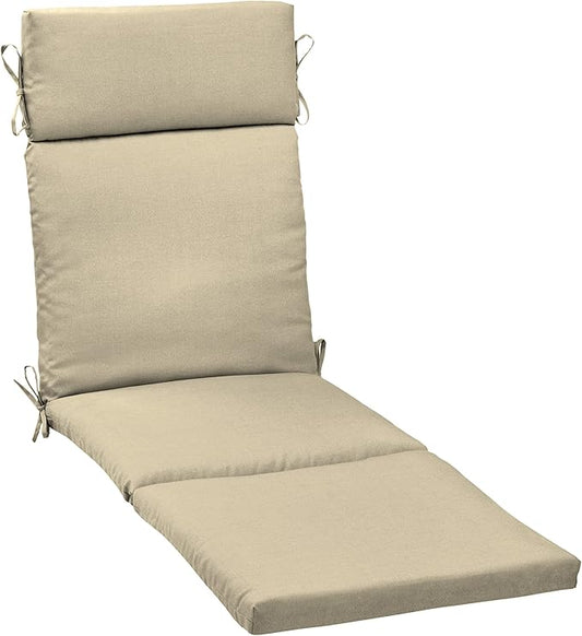 Arden Outdoor Chaise Cushion, 21 in x 72 in, Weather-Proof, Rain-Proof, Fade Resistant Patio Cushion for Chaise Lounger Tan Leala | Lounge Cushion, Weather-Proof, Rain-Proof, Fade Resistant for Chaise Lounger, Mold and Mildew Resistant