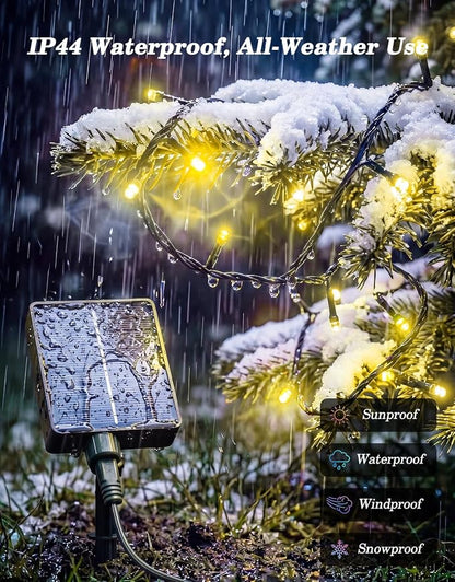 LitHome 2 Pack Upgraded Solar String Lights Outdoor, Total 800LED 262FT | Solar & USB Powered Christmas Lights with Remote,8 Mode Waterproof String Light for Patio Garden Yard Tree Decor,Warm White