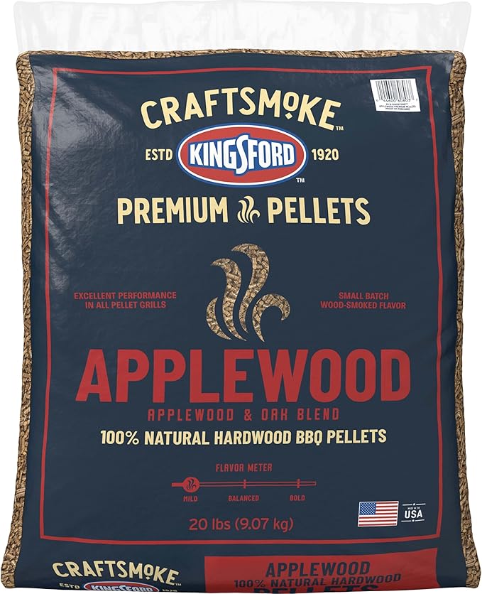Kingsford Craftsmoke Premium Grilling Wood Pellets, Applewood BBQ Pellets for Grilling, 100% Natural Hardwood, 20 pounds