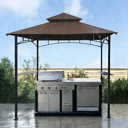 SCOCANOPY Grill Replacement Canopy BBQ Gazebo Top Compatible with Aldi Gardenline Belavi Shoprite Grill Gazebo,for Model Number: 43472,812576,822694,31937-17,21581,(Brown)