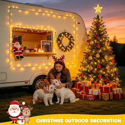 JMEXSUSS 1000 LED 328 FT Warm White Christmas Lights, 8 Modes String Lights Outdoor Waterproof for Christmas Classroom Dorm Patio Decor