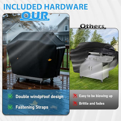 Utheer 60 Inch Grill Cover for Nexgrill 720-0830H 720-0888S 720-0888N 3, 4, 5 Burners Gas Grills, Dyna Glo DGF493PNP-D, for Weber Brinkmann CharBroil Jenn Air and More, Heavy Duty Waterproof