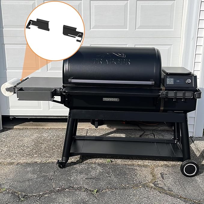 BAC644 Paper Towel Roll Holder for Traeger Grills P.A.L. Pop-And-Lock Roll Rack, Traeger Ironwood, Timberline, Flatrock Grills, BAC614 Adjustable Holder &BAC643 Hook for Traeger Pal Accessories