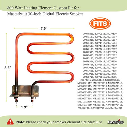 800 Watt Heating Element for Masterbuilt 30 inch Digital Electric Smoker | 9907120011 - element kit - 800 watt;Heating element kit for Char-Broil digital 725 vertical smoker;fixed GFCI outlet tripping