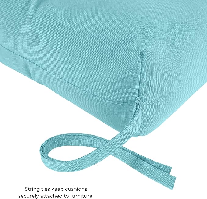 Modern Outdoor Chaise Lounge Cushion with Ties – Durable Polyester Fabric, Channel-Filled Polyfiber Insert, Removable Zippered Cover, Teal