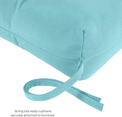 Modern Outdoor Chaise Lounge Cushion with Ties – Durable Polyester Fabric, Channel-Filled Polyfiber Insert, Removable Zippered Cover, Teal