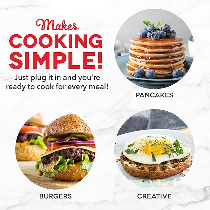 Dash Mini Maker Set - Customized Treat Maker - Supports Multi-Function Cooking - Easy Cleanup and User-Friendly Design - Red - Waffle & Griddle Irons
