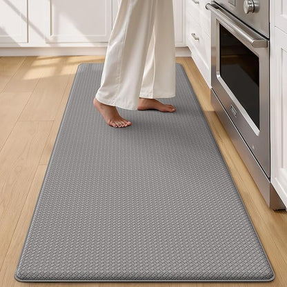 Color&Geometry Anti Fatigue Cushion Kitchen Mat for Floor -24"x71",Wide,Easy Clean, Water & Oil Proof, Anti Slip, Foam Rubber Runner Rug for Front Sink Comfort Standing,Grey