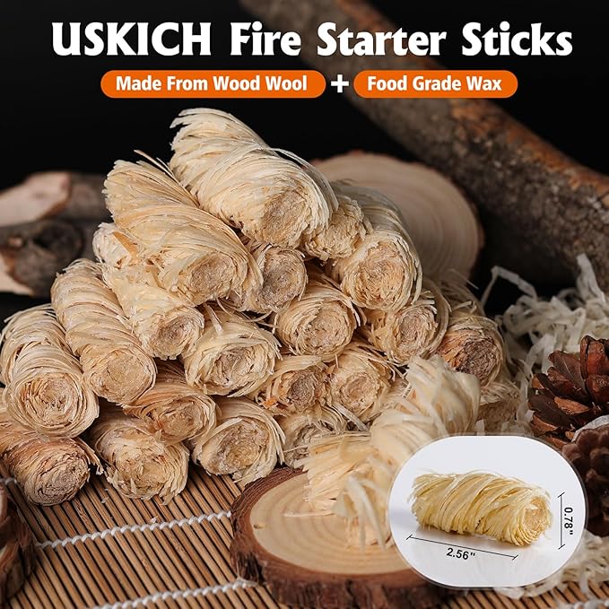 500Pcs Fire Starter - Natural Fire Starters for Campfires,Fireplace, Pellet Stove & Wood, Fire Pit, Smoker, BBQ, Chimney, Pizza Oven - Fire Starters for Grill, Charcoal Starter