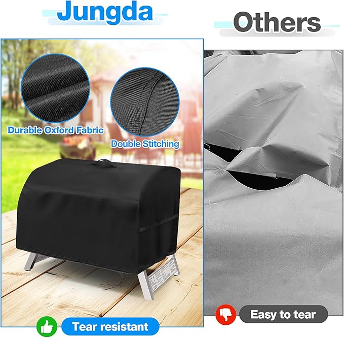 Portable Grill Cover for Cuisinart CGG-608, Waterproof Small Table Top BBQ Grill Cover, Heavy Duty 600D Outdoor Tabletop Grill Cover