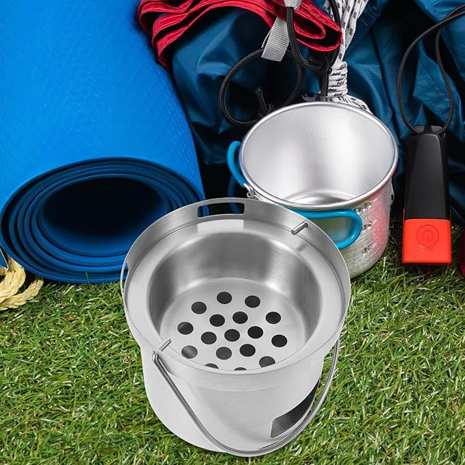 Small Grill: Stainless Steel Small Bbq Grill For Outdoor Camping Picnic Table - Portable Charcoal Barbecue Stove For Backyard Picnic Camping