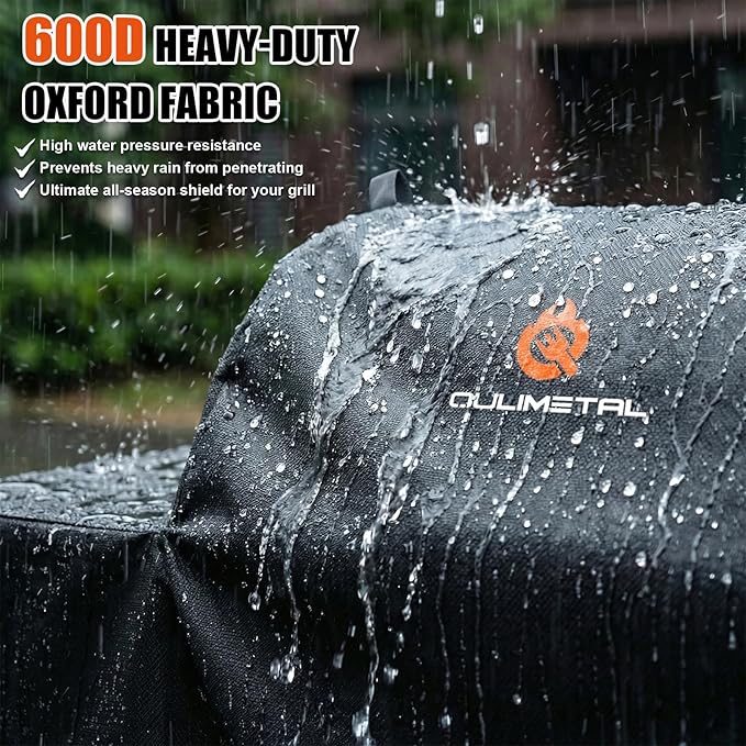 Grill Cover for Rectec Flagship 1100,RT-1250,RT-700 and RT-680 Wood Pellet Grills - 600D Heavy Duty Premium Waterproof Fade Resistant Outdoor All-Weather Protection BBQ Grill Cover